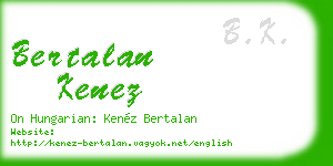 bertalan kenez business card