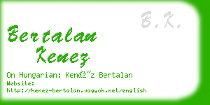 bertalan kenez business card